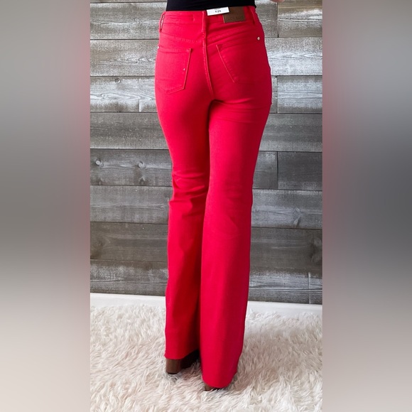 RESTOCK ALERT! judy blue high waist tummy control top red flares JB88833REG - Picture 4 of 12